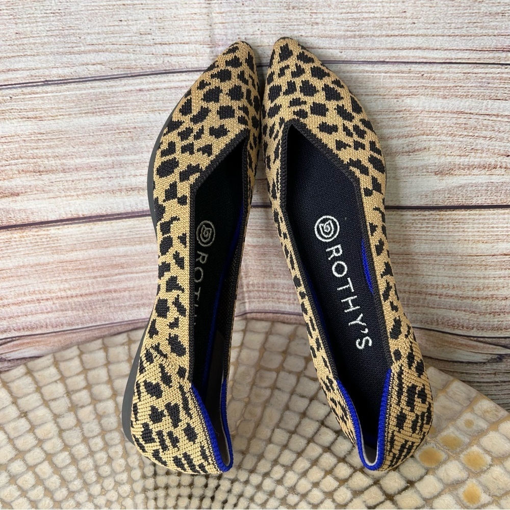 Rothy’s The Point Ballet Flats Women Cheetah Leopard Print Size 5 - Picture 3 of 8